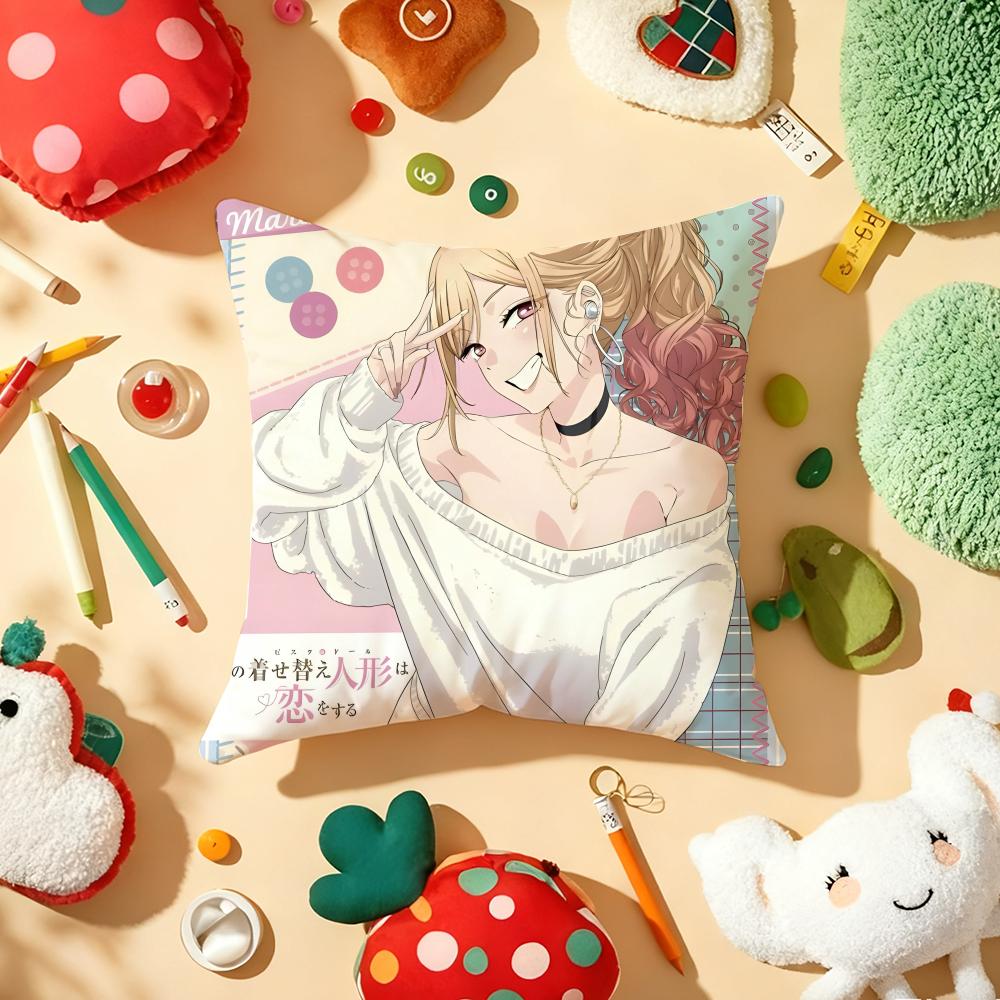 Anime MMy Dress Up Darling Cushion Cover Plush Fabric Soft DoubleSided Printed Sofa Warm Winter Home Gift Pillow Cover