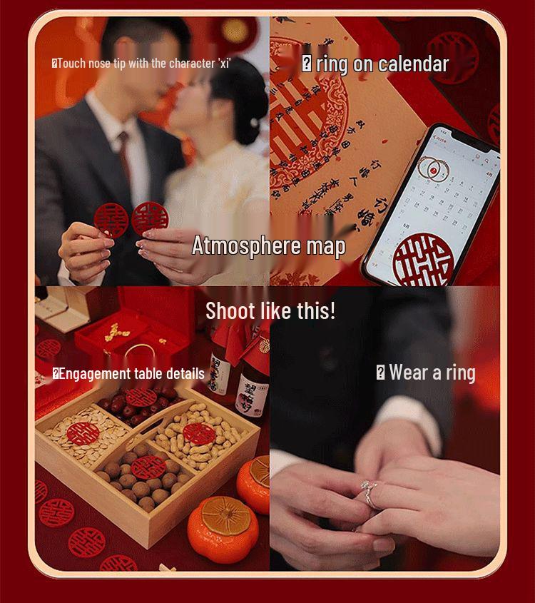 Chinese Wedding Banquet Backdrop & Tableware Decoration Set