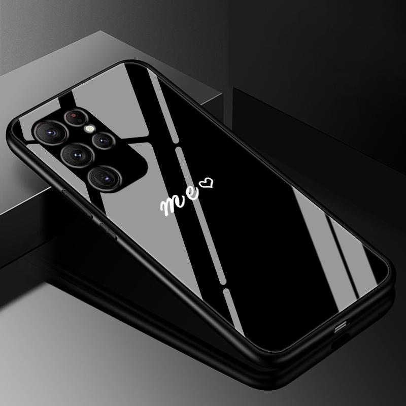 Чехол-крышка для Samsung S24 S23 Ultra, чехлы из закаленного стекла для Samsung Galaxy S22 S21 S20 S23 Plus FE, роскошный жесткий бампер с задней панелью