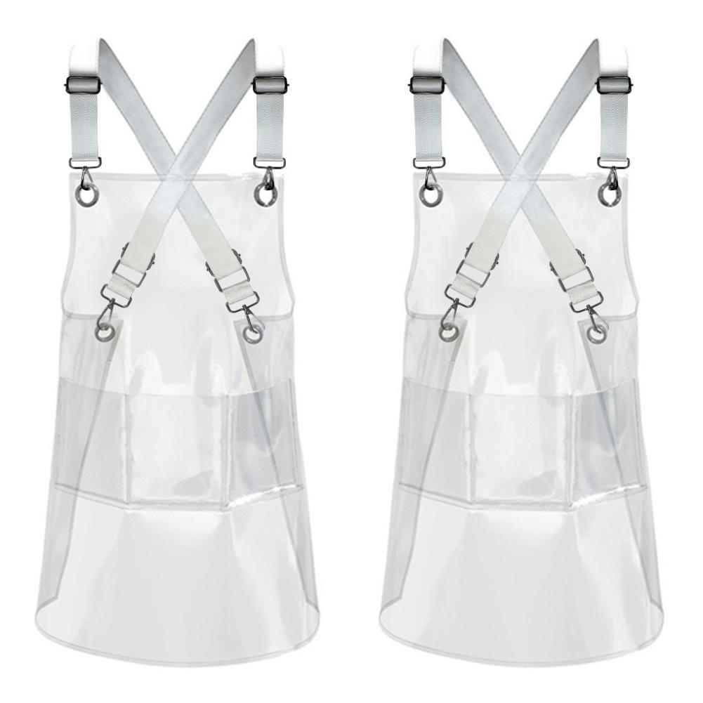 Fashion Barber Apron Reusable Waterproof Transparent Apron Unisex TPU for Kitchen Hair Salon Barber Barista Household Supplies