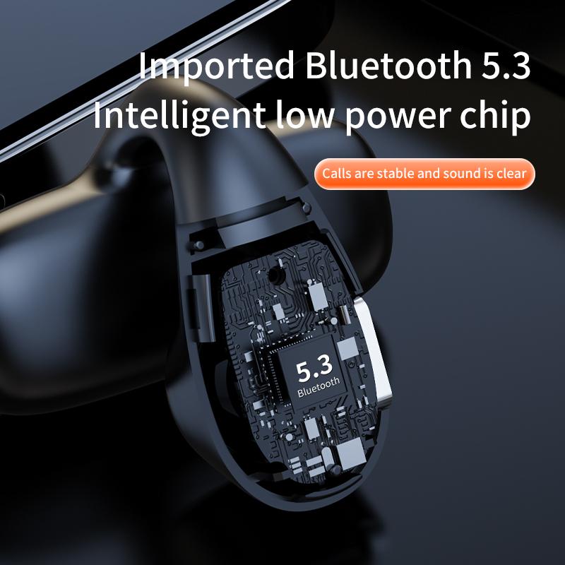 VAORLO Ear-Clip Single Earphone Painless Wear 50 Hours Music Time HiFi Low Lantency Earbud With Microphone Bluetooth 5.3 Headset