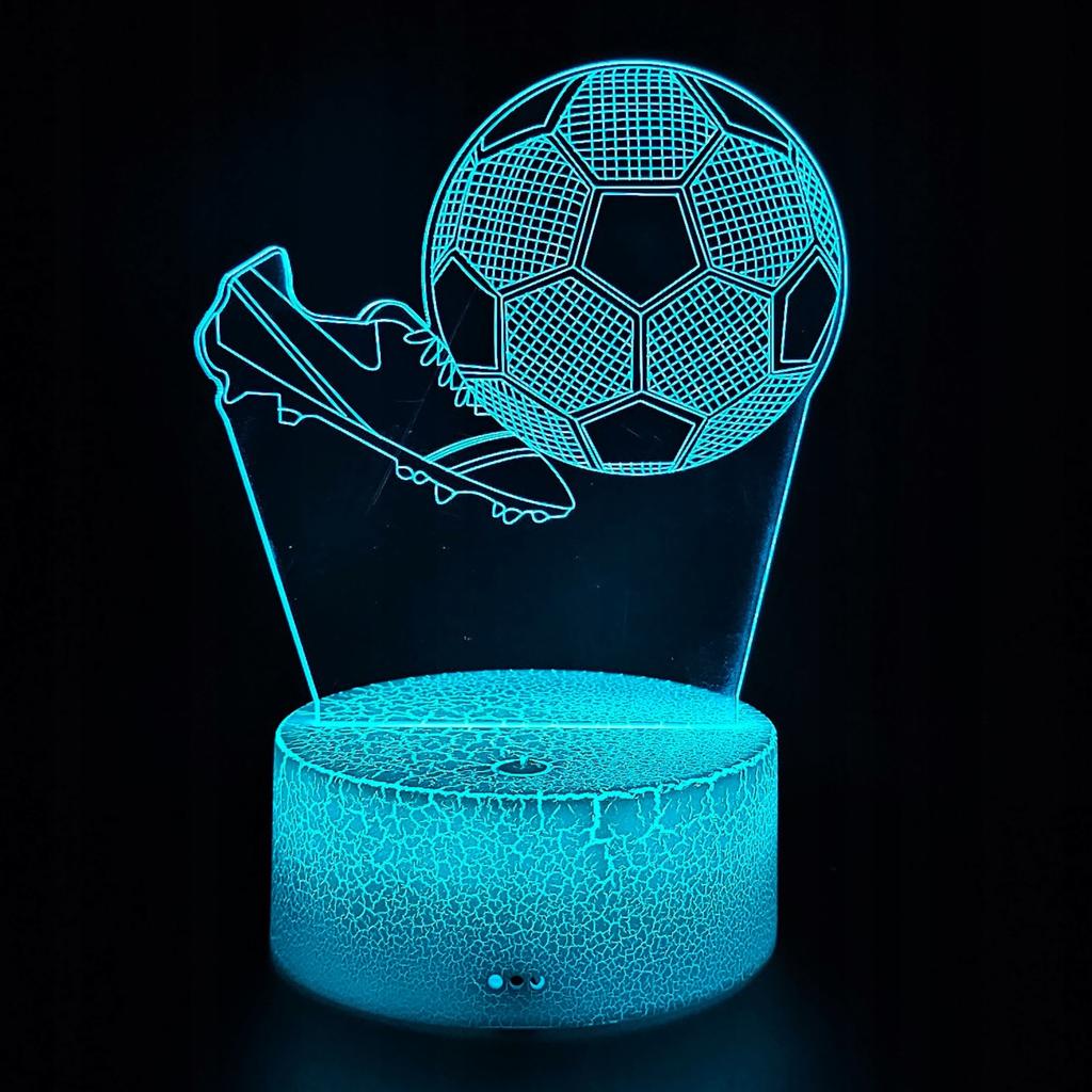Night Desk Lamp For Children Soccer Football Cleats 3D Illuminated + Remote Control