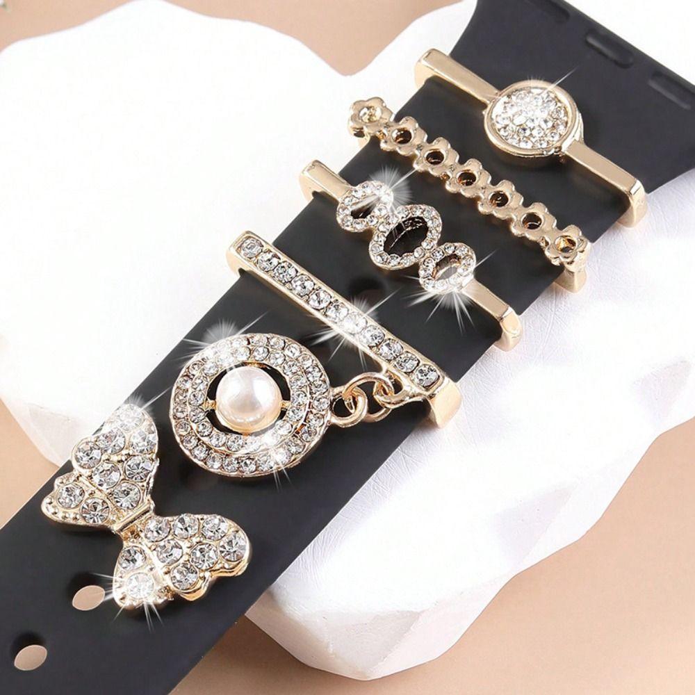 Metal Decorative Ring Brooch Wristbelt Charms Creative Watch Band Ornament Strap Accessories