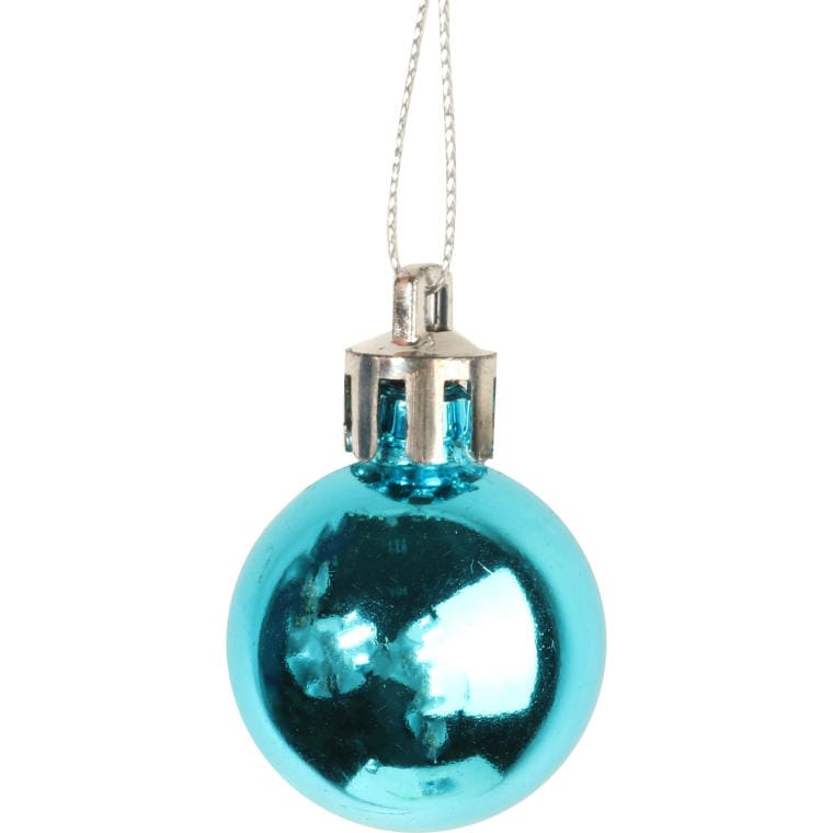 Set of 16 Christmas Pendants - Bells, Pine Cones, Christmas Trees, Baubles in Turquoise and Silver