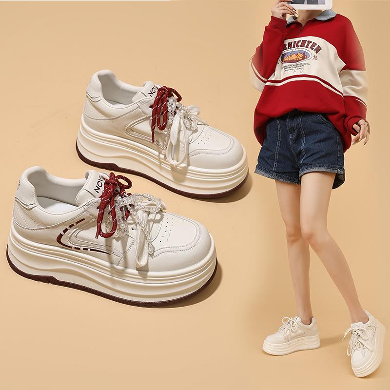 Inner height increase women's spring 2026 new platform shoes children's shoes versatile and comfortable soft-soled student board shoes