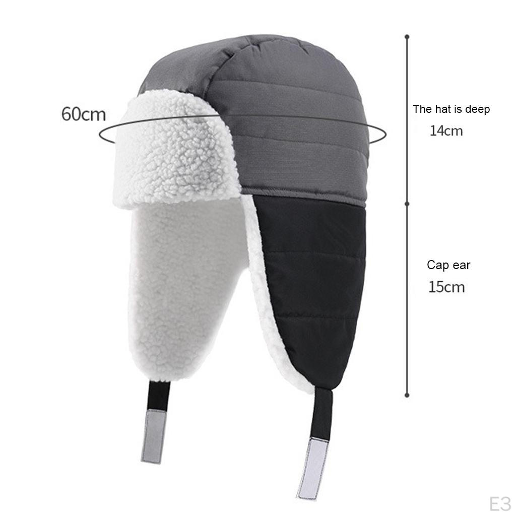 Unisex Hat Russian Ushanka Trapper Winter Cap with Ear Flap for Outdoors, Hiking, Camping