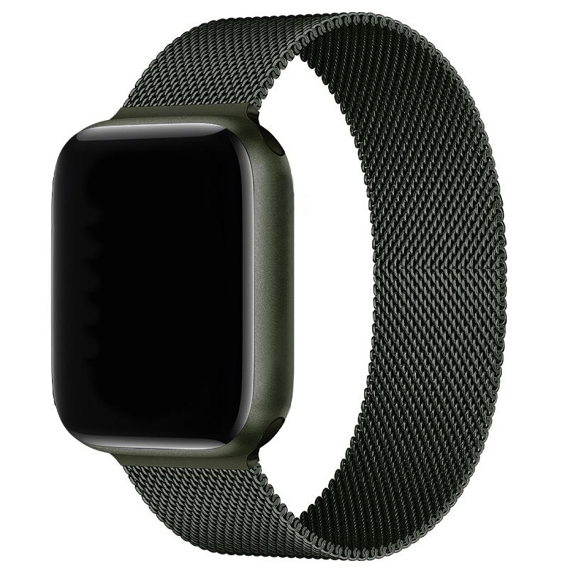 Совместим с Apple Watch S10 Магнитный стальной миланский ремешок для iWatch 5-9 SE.