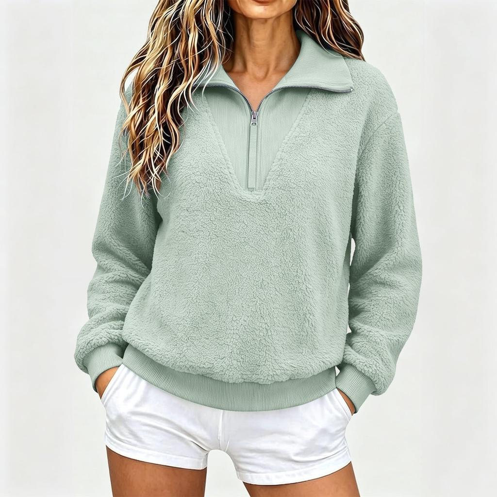 Women's Zip Pullover Long Sleeve Sweatshirt