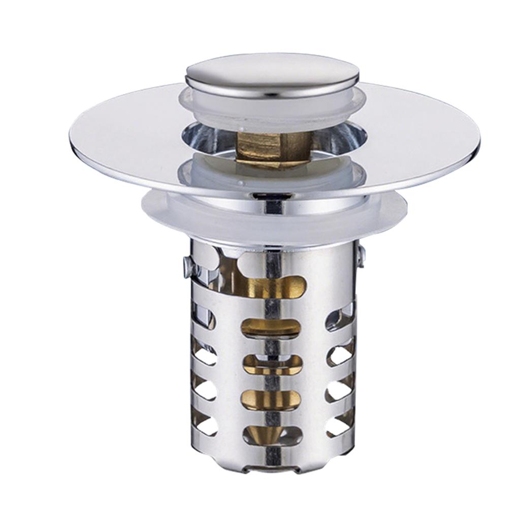 Upgraded 4-in-1 Bathroom Sink Strainer, Universal Up Sink Stopper With 2-Layer Detachable Hair Catcher Filter Basket, Fit 1.1-2.36 US Basin, Anti-Cl