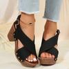 2024 New Hot Selling Fashion Versatile Solid Color Women's Sandals Buckle Comfortable Thick Sole Open Toe Summer Zapatos