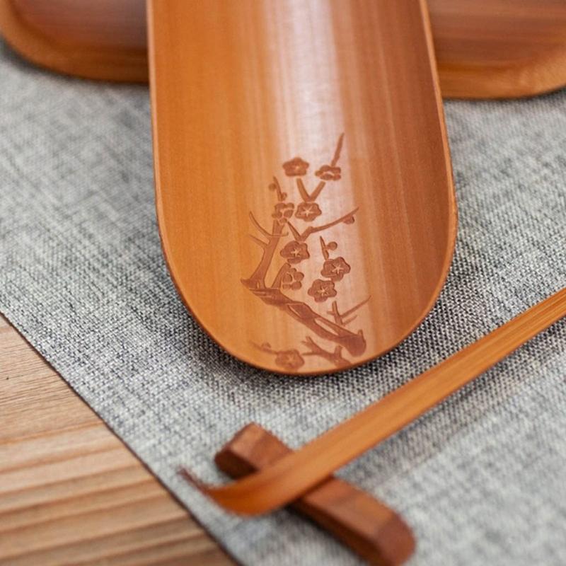 Traditional Chinese Teas Ceremony Set 3 Bamboos Tool With Intricate Carvings For Precise Brewing Family Gatherings And Cultural Display