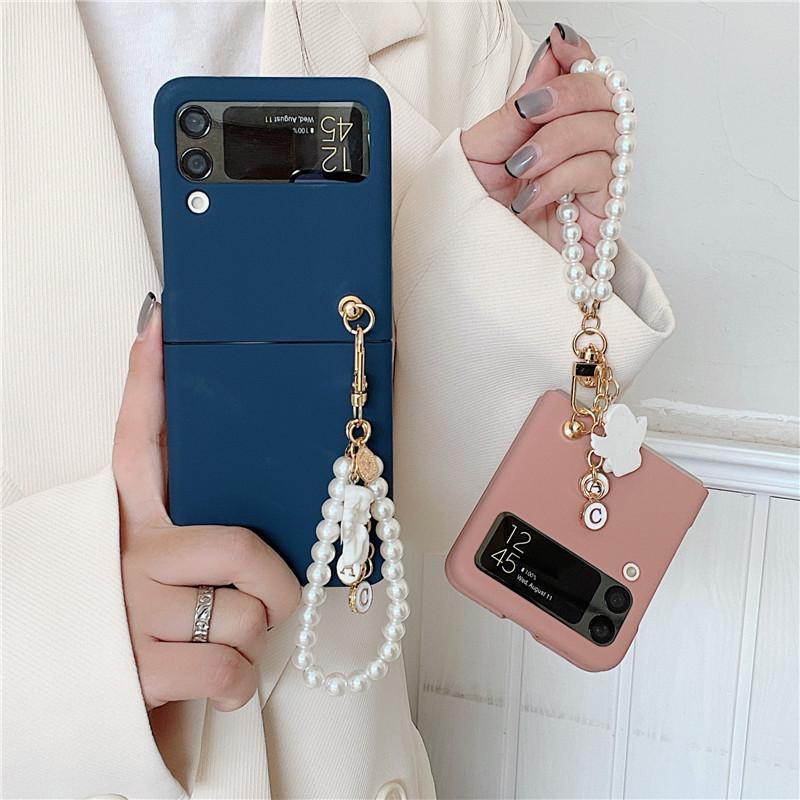For Samsung Galaxy Z Flip 3 5g Cute 3d Angel Bracelet Matte Pc Cover Case For Samsung Zflip3 Zflip 3 Phone Case Fundas