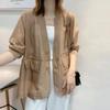 Women's Spring and Summer Solid Color Thin Blazer Temperament Cardigan Long-sleeved Commuter Tops