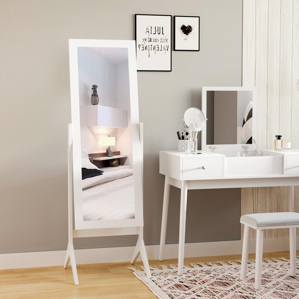 Full Length Mirror, Freestanding Adjustable Angle Dressing Mirror for Bedroom, Living Room, 148 x 47 cm, White