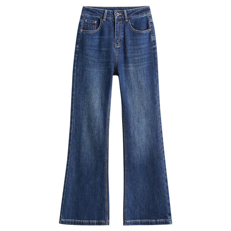 Women's High-Quality Casual Trousers - High Waist, Straight Leg, Flare Jeans Style