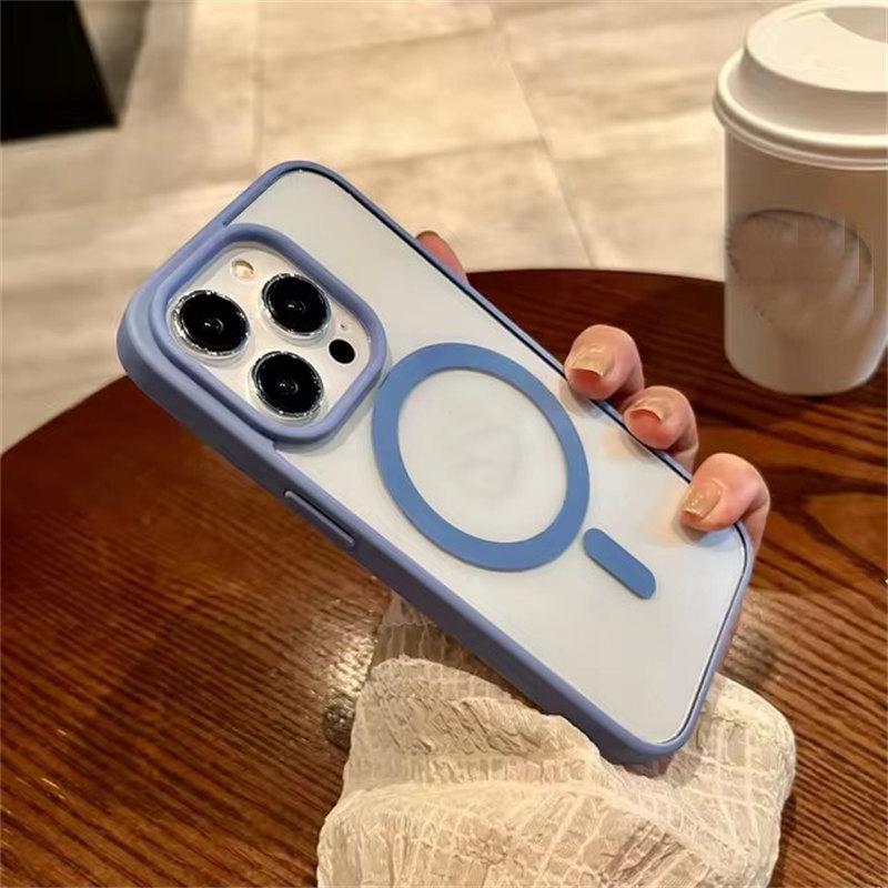 Роскошный прозрачный чехол Magsafe для iPhone 16 15 14 Plus 13 12 11 Pro XS XR Max Mini оригинальный магнитный чехол для беспроводной зарядки