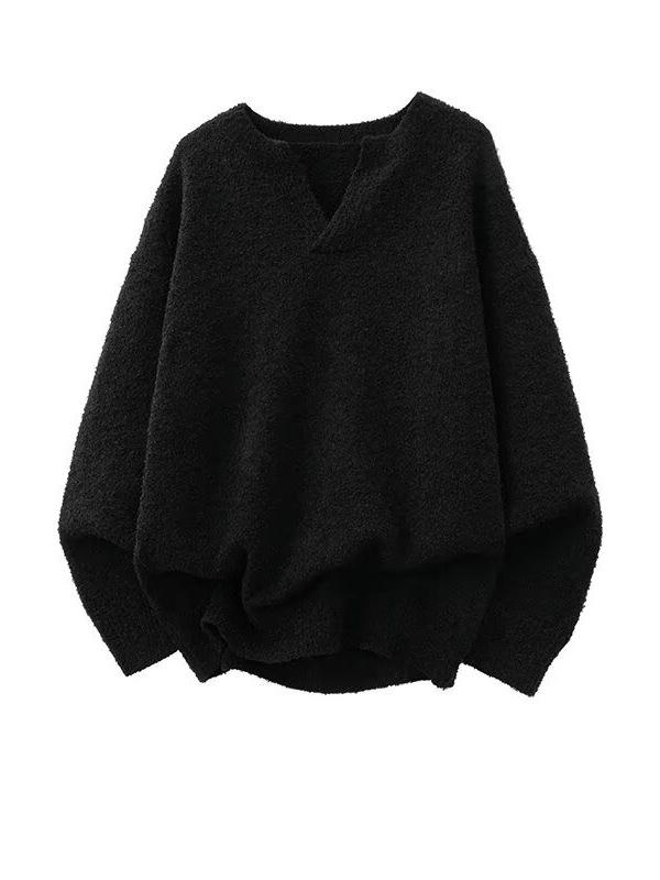 Men's Trendy V-Neck Sweater: Autumn/Winter Loose Fit Knit Top