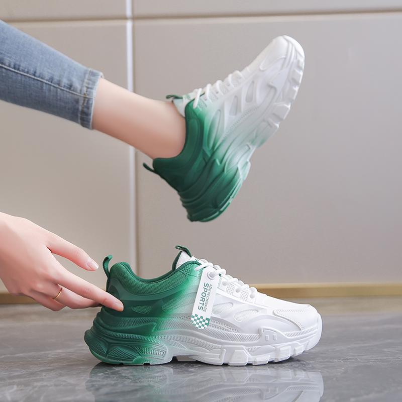 CRLAYDK женские кроссовки для ходьбы на платформе нескользящие кроссовки для бега градиент дышащие тренировки для девочек спорт комфорт теннис