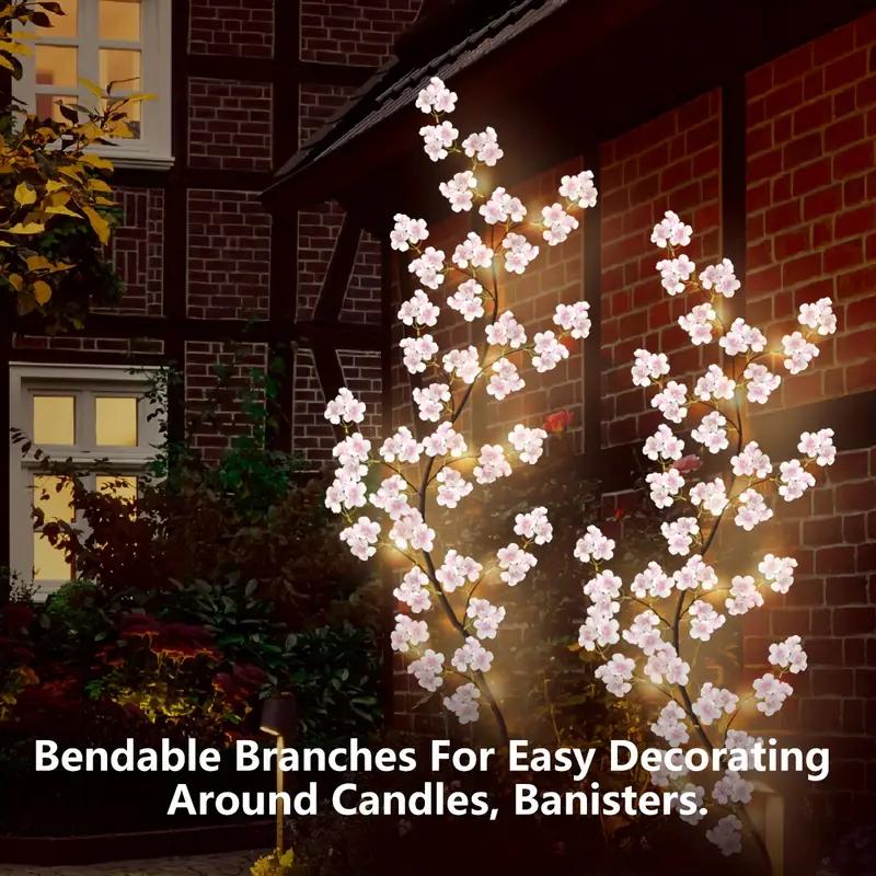 1 шт. гирлянда из вишневых деревьев с 8 моделями, работающая от USB, 1,8 м/5,9 футов, цветочная лампа для сада, спальни, рождественского декора