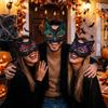 3D Cat Texture Glitter Cat Half Face Mask Funny Cosplay Halloween Cat Party Eye Mask  Themed Party