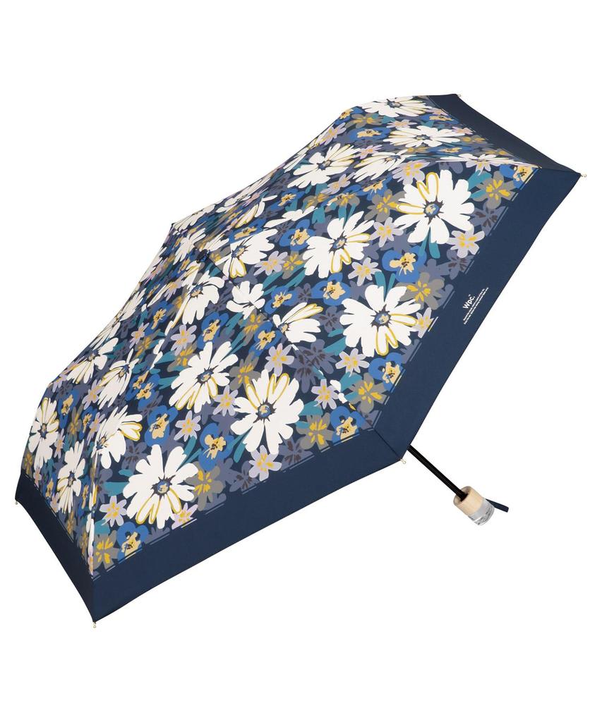 Folding Blooming Flower Rib For Sunny or Rainy Floral Travel Wpc. Umbrella, Mini, Navy, Umbrella, 50cm, Lightweight, Days, Women's, Pattern, Stylish,