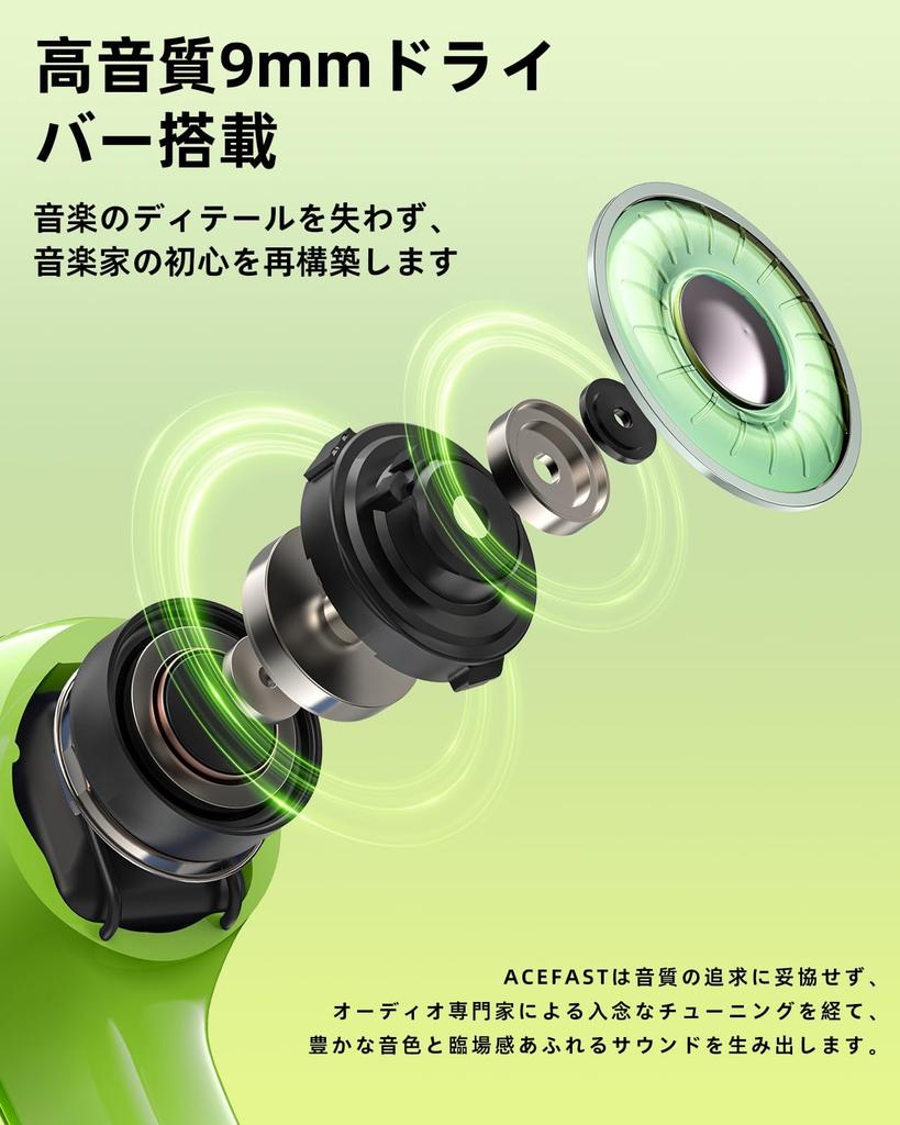 Новые беспроводные наушники ACEFAST SVE AI шумоподавление при звонках 9мм динамический драйвер до 30 часов непрерывного воспроизведения светодиодный дисплей остаток заряда