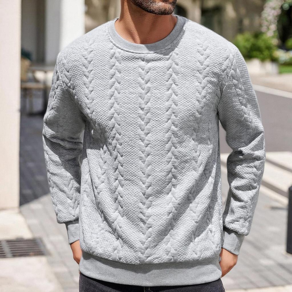 Мужская модная толстовка с круглым вырезом и длинными рукавами для отдыха