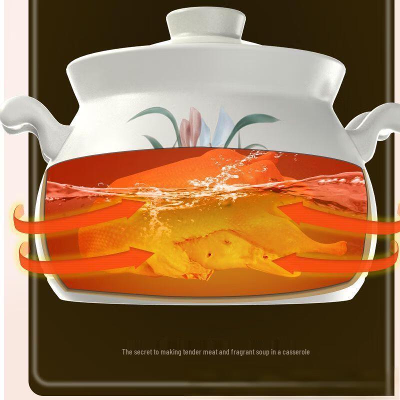 Белый горшок-кастрюля из глины «Белая орхидея»