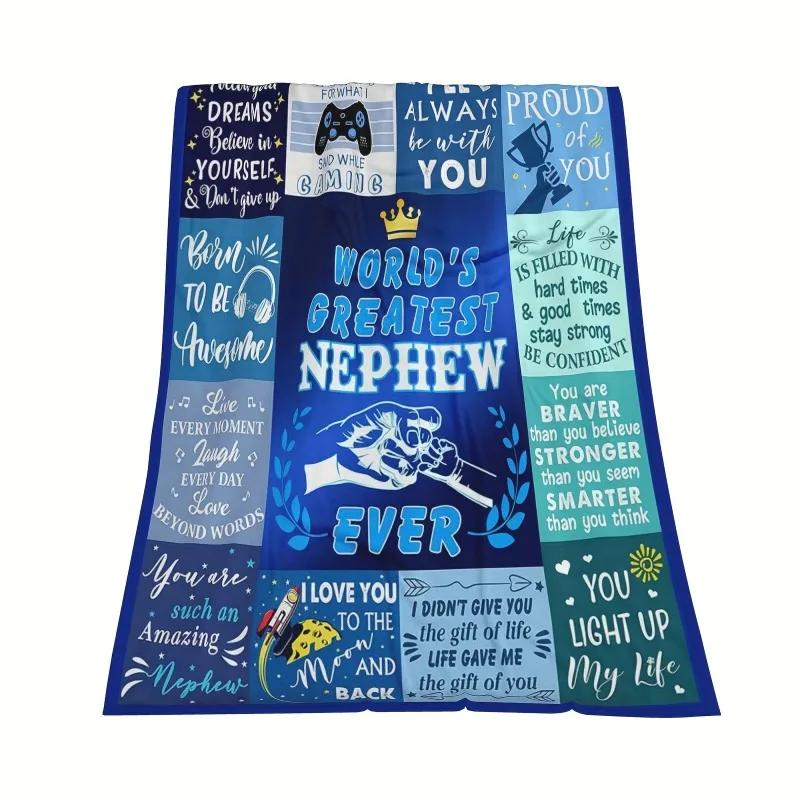 My Nephew Blanket From Aunt Uncle Blanket for Nephew, Nephew Gifts From Uncle Idea Gifts Soft Flannel Throw Blanket 80"x 60"