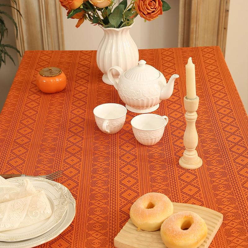 Nordic Vintage Lace Tablecloth Light Luxury Heat Insulation Dustproof Dining Table Coffee