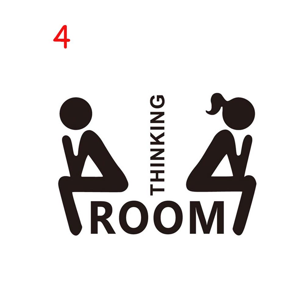 Removable 3D Toilet Entrance Sign Wall Stickers Funny Woman & Man WC Washroom Door Poster Mirror Surface Decal DIY Decor