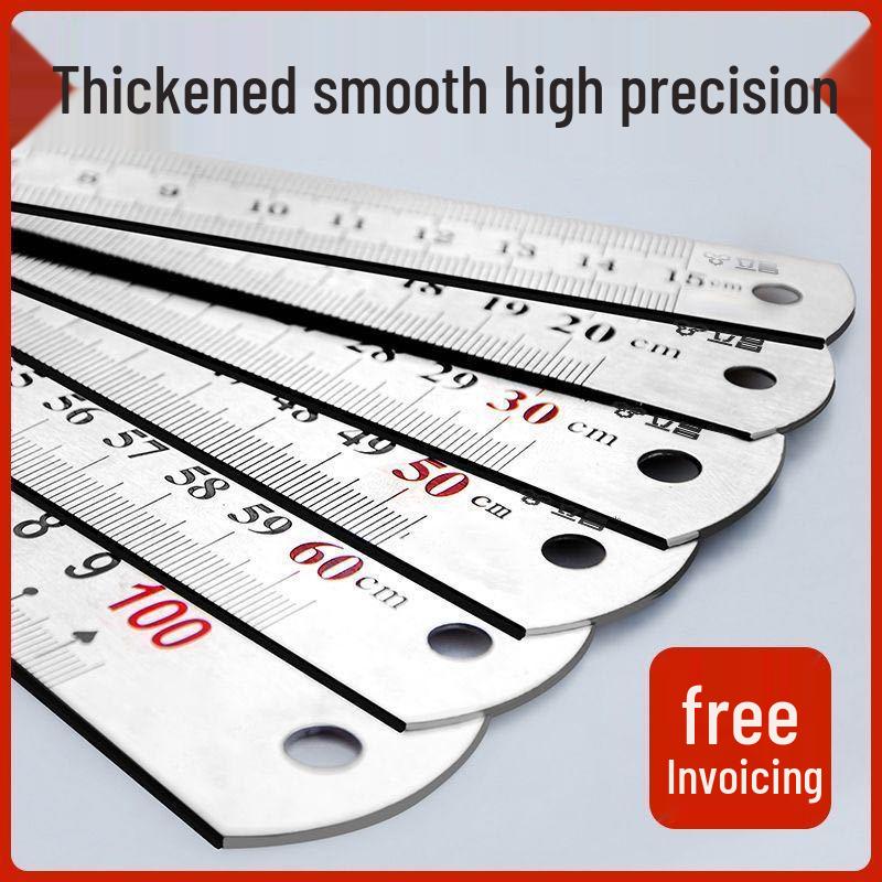 Двусторонняя линейка из нержавеющей стали, утолщенная для студенческого рисования, доступна в размерах 15/20/30/50 см и 1 метр