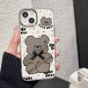 Роскошный милый чехол-зеркало для макияжа с мишкой для iPhone 17 16 15 14 Plus 13 12 11 Pro MAX 17E Air 16E Защитный ударопрочный чехол