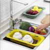 Expandable Adjustable Sink Vegetable Fruit Washing Basin Drain Filter Basket Drain Rack Dish Shelf Kitchen Gadgets Accessories