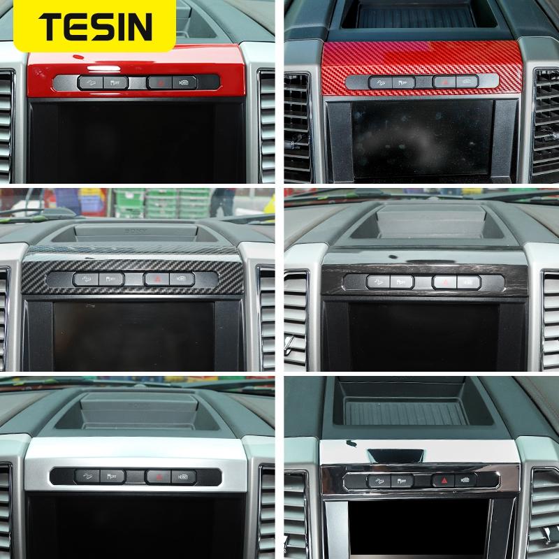TESIN ABS автомобильный переключатель аварийного освещения, декоративная панель, накладка, наклейки для Ford F150 2015 Up, аксессуары для салона автомобиля
