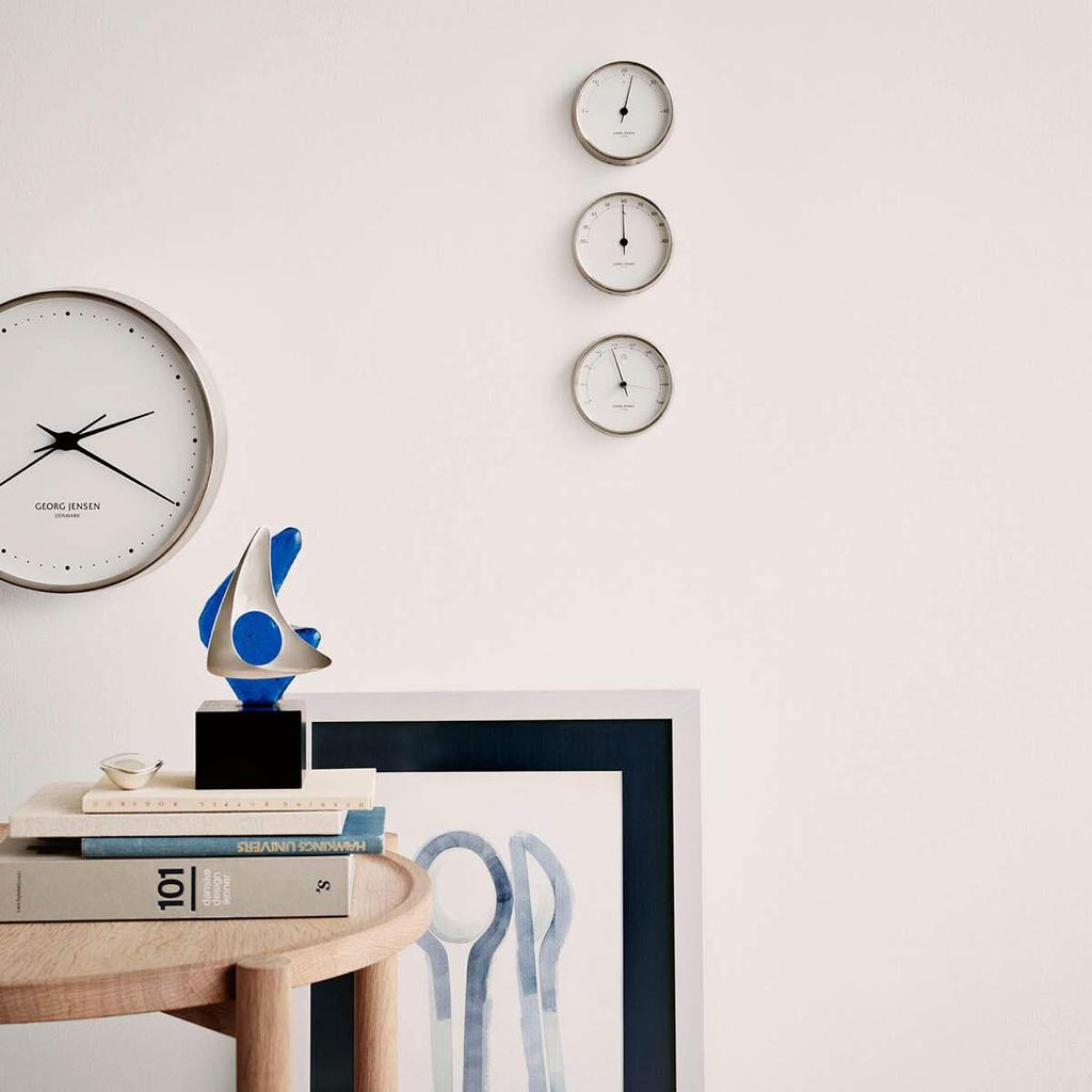 Georg Jensen Henning Koppel 22 см Серебряные часы с белым циферблатом, Прибл.. Диаметр 22 см, 3587574