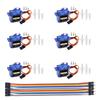 DIANN 6pcs SG90 9G Micro Servo Motor Kit for RC Robot Arm Walking Helicopter Airplane Car Boat Control with Cable M-F