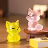 5Pcs Creative Cute Luminous Fox Animal Ornament Cartoon Mini Room Ornament Accessories Kawaii Desktop Resin Ornament Gifts