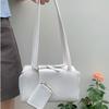 Vintage Leather Shoulder Bags For Women Simple Female White Handbags With Earphone Bag Design Ladies Black Underarm Bags