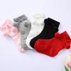 Fall/Winter Baby Girl Boy Cotton Socks Bowknot Double Pompom Solid Color Tube Socks Infant Floor Socks
