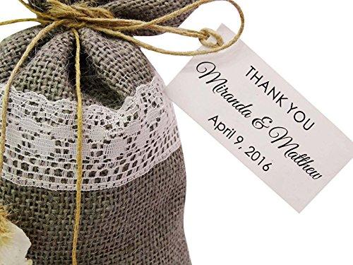 20 небольших пляжных мешочков для свадебных подарков из мешковины, деревенские мешочки для вечеринок, джутовые мешочки с завязками и индивидуальной биркой 4"x6.5