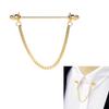 Bar Pin for Men, with Chain Badges Tie Clips Jewelry Decor 70mm Gifts