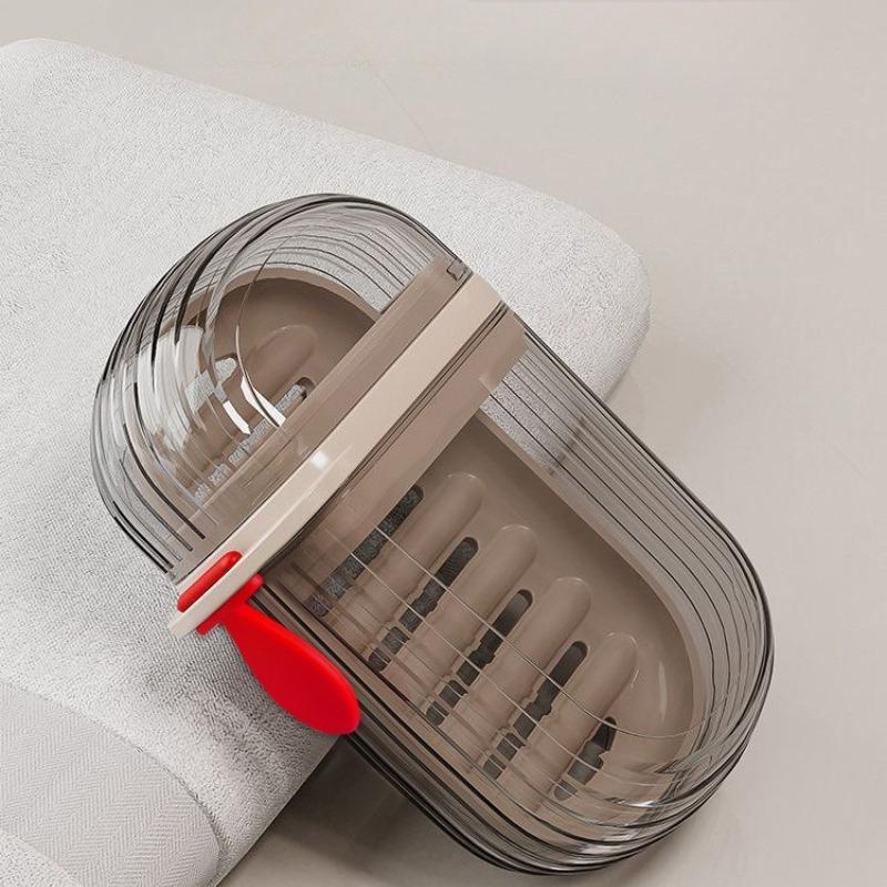 1/2pcs Elegant Leak-Proof Soap Holder: Compact Double-Layered Case with Lid for Dry, Portable Soap Storage at Home and on Travel