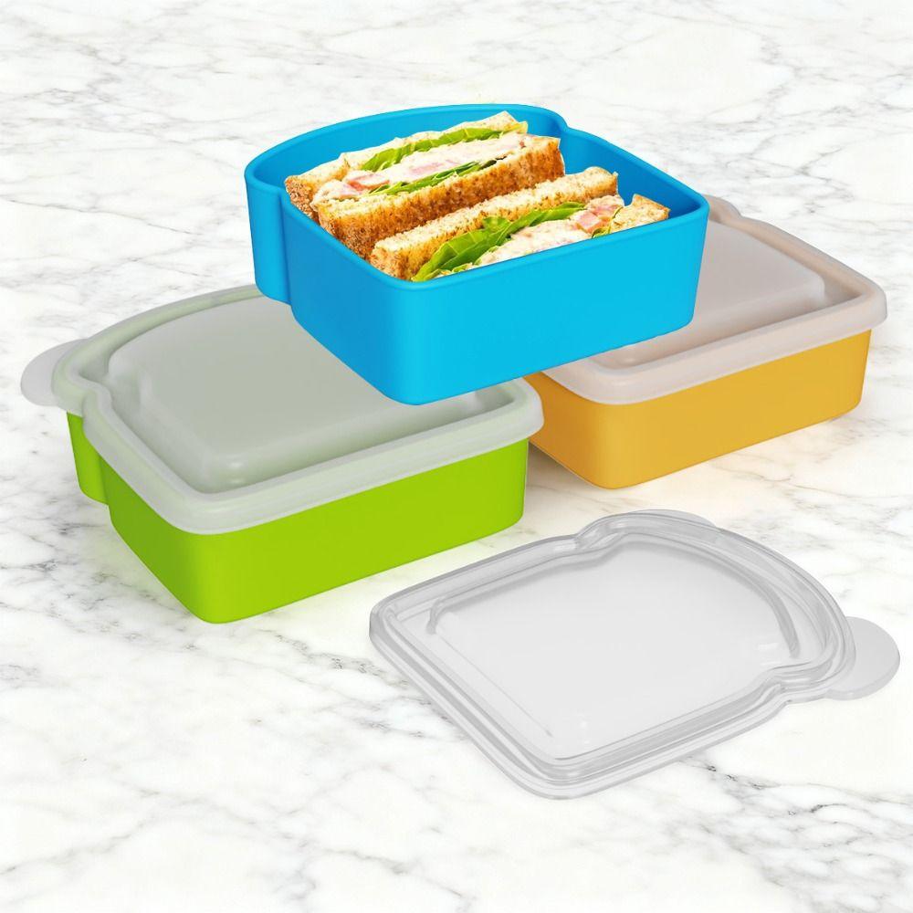 Airtight Silicone Sandwich Box With Lid Prep Keeper Dishwasher Safe Food Container  Snacks