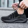 Four-season Style Flying Woven Breathable Mesh Casual Sports Shoes,men's Anti-slip Wear-resistant Running Shoes and Sock Shoes