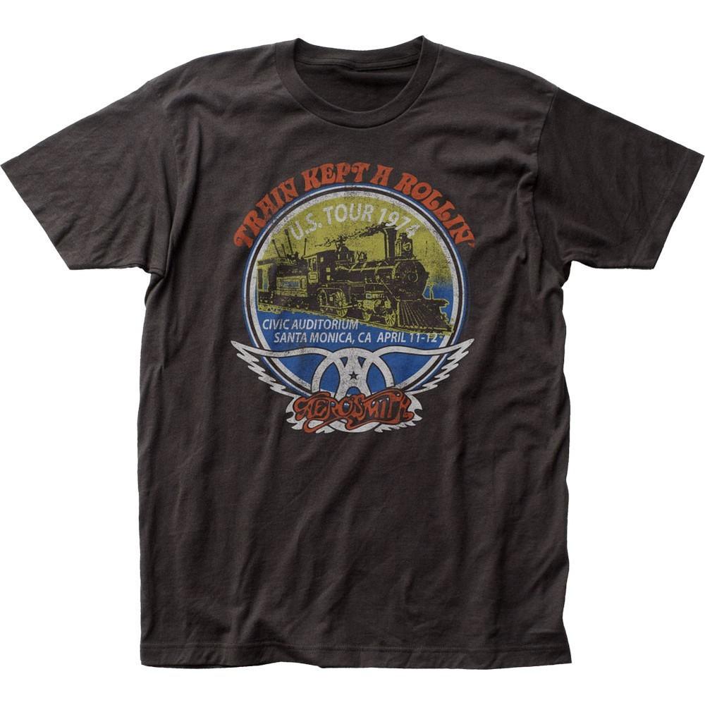 Aerosmith Train Kept A Rollin Mens T Shirt Music Classic Rock Band Tee New Black Unisex T-Shirt Graphic Tee