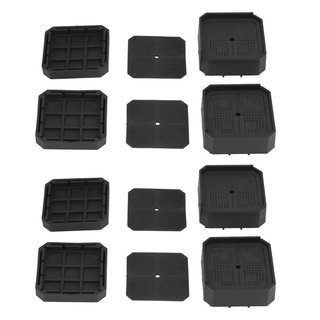 8 Set L Shaped Semi Covered Bed Risers Anti Slip Stackable Furniture Risers for Washing Machine Base Tables Chairs