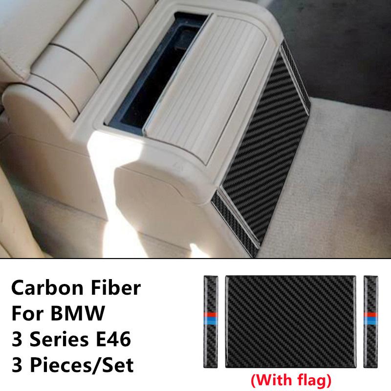 Carbon Fiber Stickers Air Outlet Air Conditioner Vents Modification Cover Trim Strips For BMW 3 Series E46 Car Inner