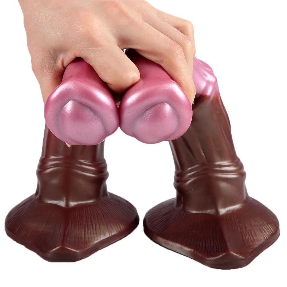 Дильдо в виде лошадиного члена, жидкий силикон, игрушка для взрослых для женщин, реалистичный дизайн животного, стимулятор точки G, БДСМ