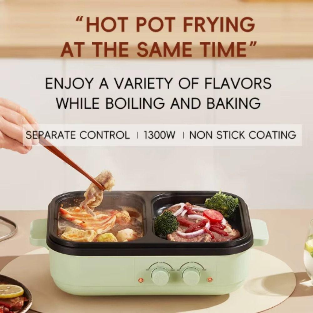 Dual Temperature Control Hot Pot Machine Electric Hot Pot Indoor Barbecue